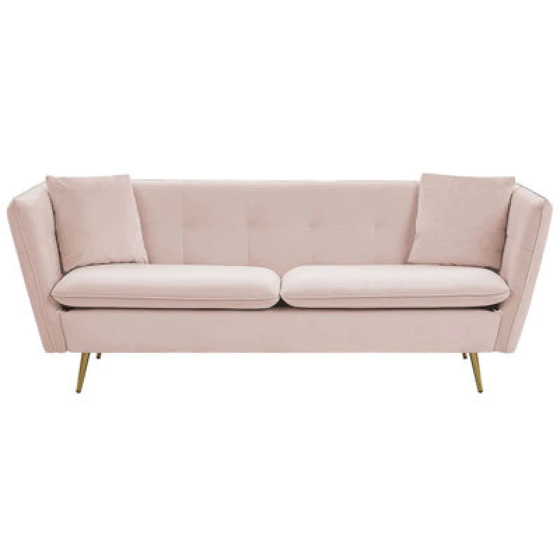 Image of Beliani Sofa 3 Seater Frederica Velvet Pink
