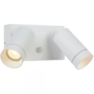 Image of Lucide TAYLOR - Wall Spotlight Outdoor, PIR Sensor - 2xGU10 - IP54 - White