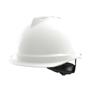 Image of V-Gard 520 Safety Helmet with Fas-Trac III Suspension and Integrated PVC Sweatband, White
