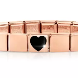 Image of Nomination GLAM Rose Gold Black Heart Bracelet
