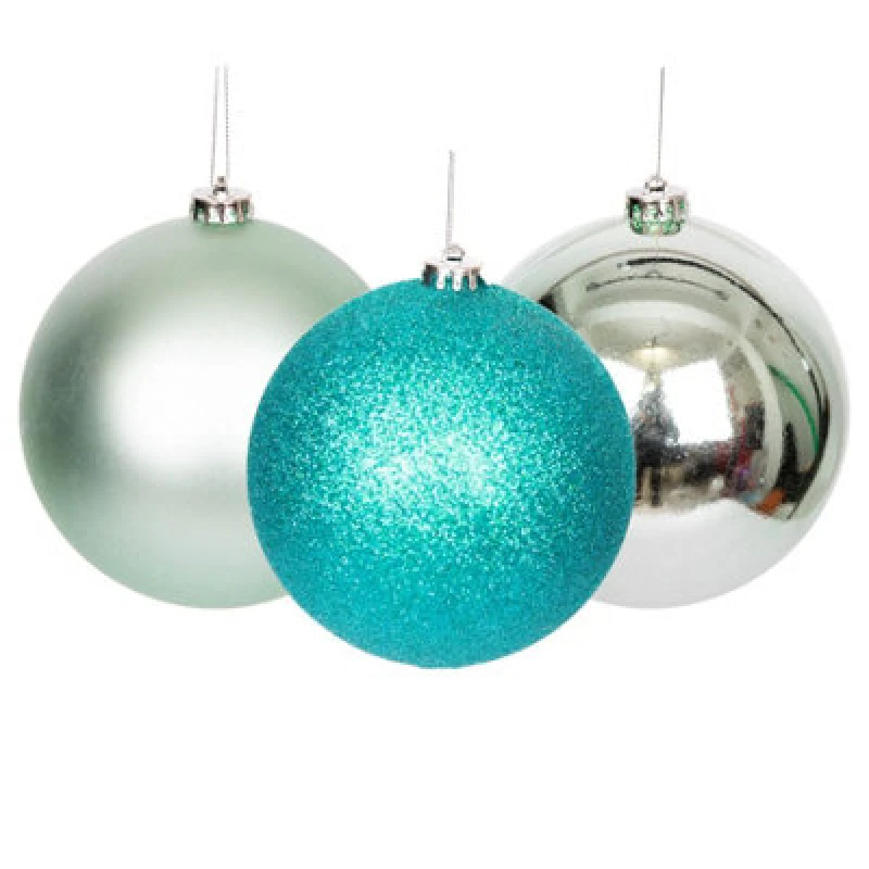 Image of Shatchi BAUBLES TURQUOISE 10CM 6PCS SET PVC Turquoise