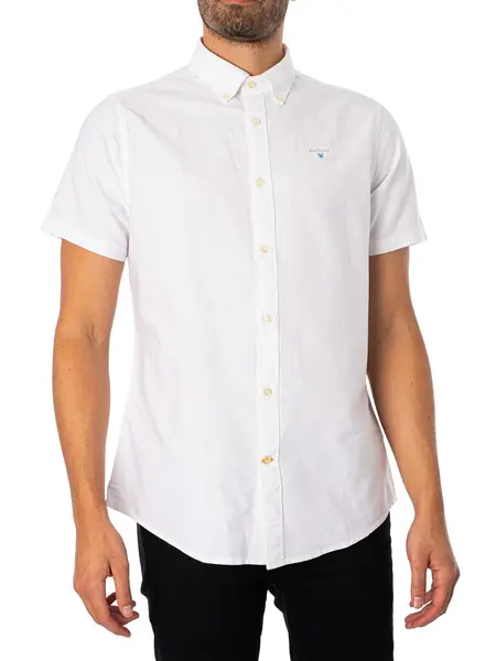 Image of Barbour Oxtown Tailored Short Sleeved Shirt White S