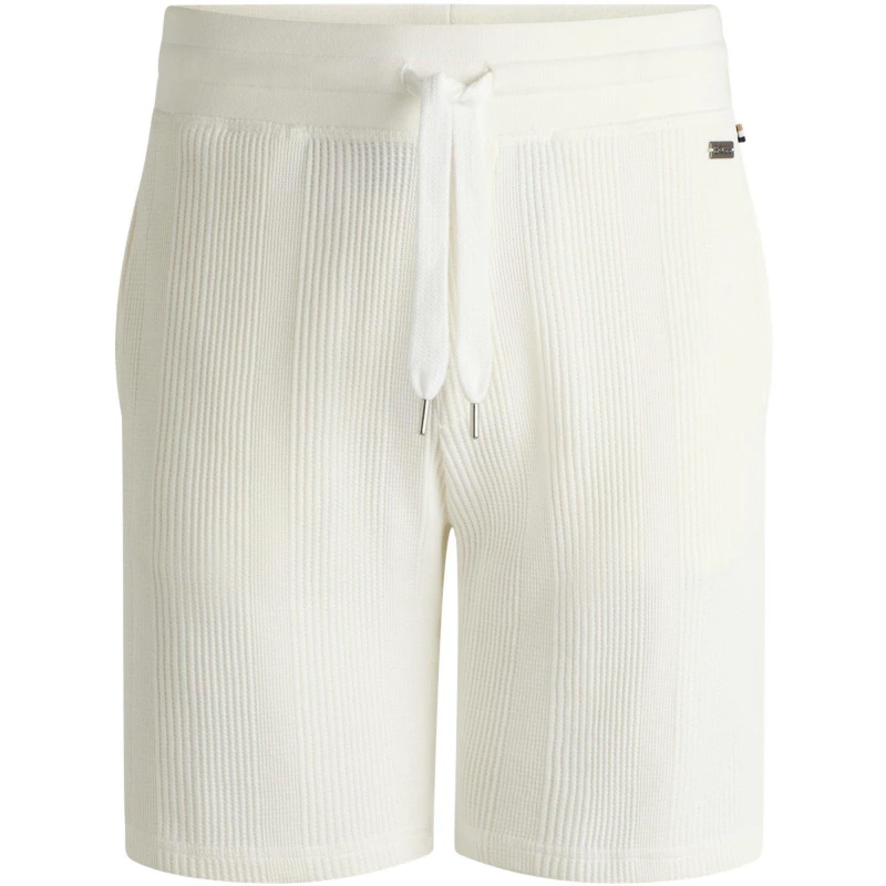 Image of Boss Mens BW Structure Fleece Shorts White 101 male XL