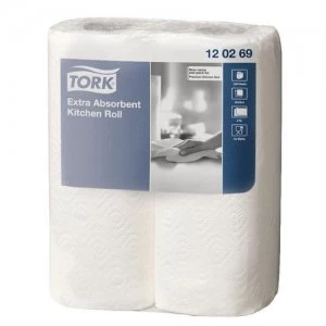Image of Tork Extra Absorbent Kitchen Roll 2-Ply White (Pack of 24) 120269