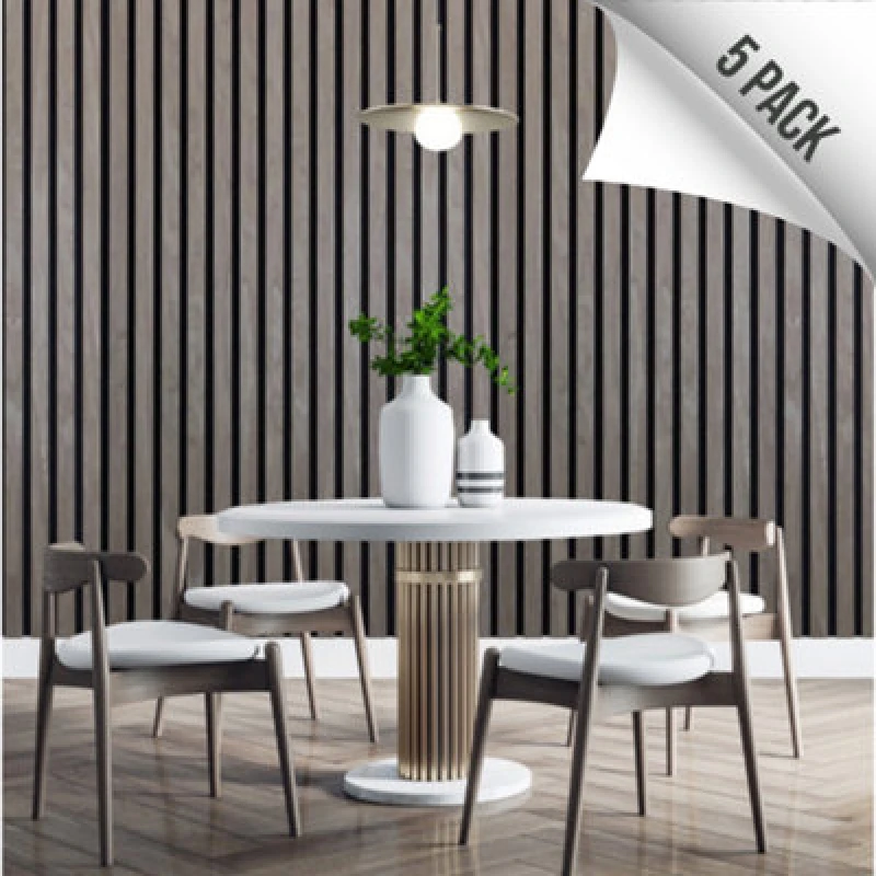 Image of Kraus Easy Living - Chestnut - Acoustic Slat Wall Panel X5 Pack (L) 240Cm X (W) 60Cm - 5 Panel Value Pack