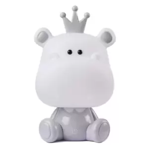 Image of Hippo Integrated LED Childrens Table Lamp, Grey