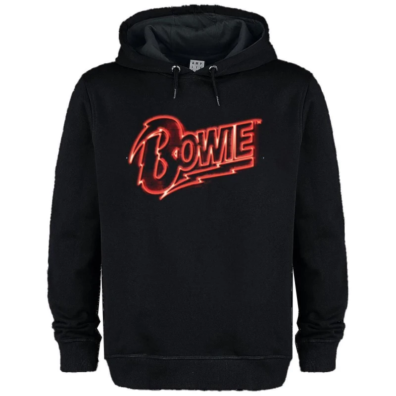 Image of Amplified Amplified Men Neon Sign David Bowie Hoodie in Black Size: X-Small Black XS Male 5063425486496