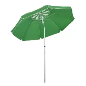 Image of Outsunny Arc. 1.9m Beach Umbrella with Pointed Design Adjustable Tilt Carry Bag for Outdoor Patio Green