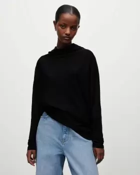 Image of AllSaints Ridley Merino Slouchy Cowl Neck Jumper