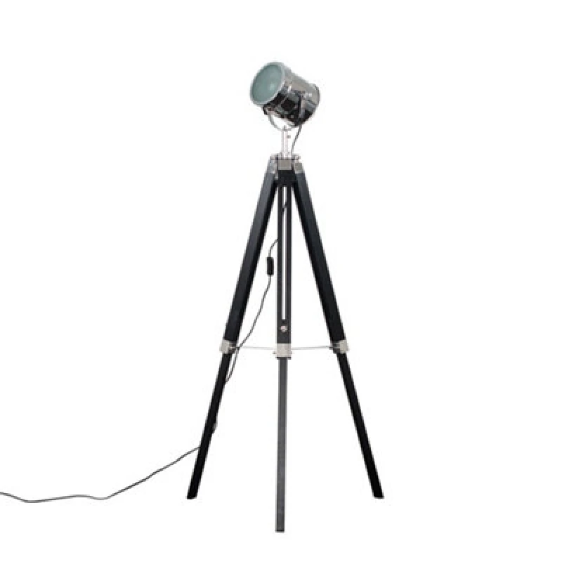 Image of ValueLights ValueLights Starboard Spotlight Tripod Black Floor Lamp with LED Bulb Black One Size Unisex 5016529000457