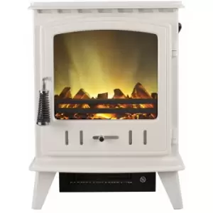 Image of Adam Fires - Adam Aviemore Freestanding Stove Fire Heater Heating Real Log Effect Flame Cream