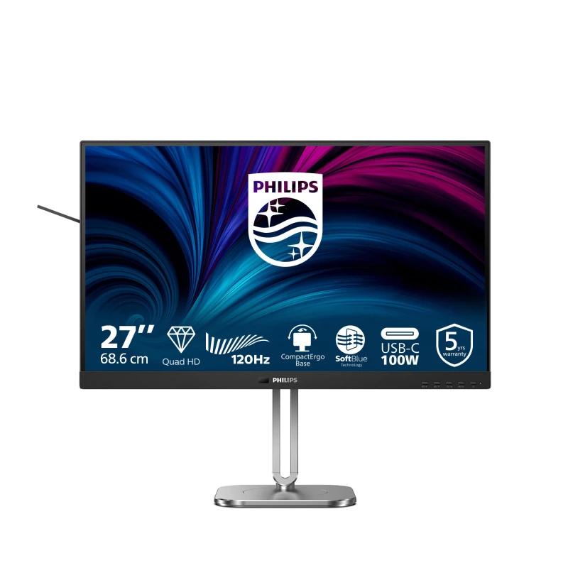 Image of Philips 27B2U4601/00 computer monitor 68.6cm (27") 2560 x 1440 pixels Quad HD LCD Grey 27B2U4601/00