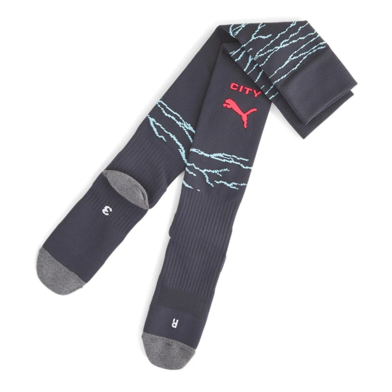 Image of Puma Team Mcfc Graphic Socks Replica Football Sock Mens Dark Navy male Mens 7-11