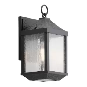 Image of Springfield Outdoor 1 Light Small Wall Lantern, Distressed Black, IP44, E27