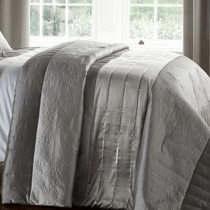 Image of Catherine Lansfield Gatsby Bedspread - Silver