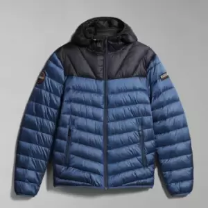 Image of Napapijri Aerons 3 Quilted Shell Blue Black Puffer Jacket