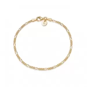 Image of Essentials Fine Figaro Chain Chain 18ct Gold Plated Bracelet BRFIG_GP