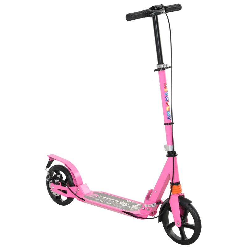 Image of AIYAPLAY Kids Scooter, Foldable Kick Scooter w/ Adjustable Handlebar, Pink Pink