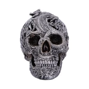 Image of Silver Cranial Drakos Dragon Skull Ornament