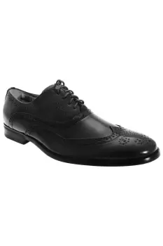 Image of Leather Lace-Up Oxford Brogue Shoes