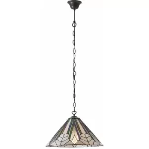 Image of Tiffany Glass Hanging Ceiling Pendant Light Bronze Chain Deco Lamp Shade i00076