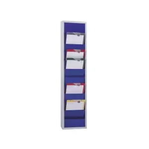 Image of EICHNER Planning board, with 10 rails, single row, HxWxD 1280 x 315 x 74 mm, blue