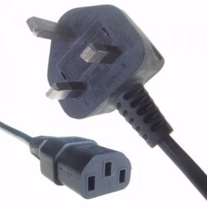 Image of Connekt Gear Black 5A UK Mains Plug Top to IEC Female C13 Kettle TV Power Cord Cable - 3 Meter