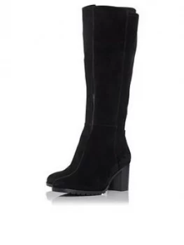 Image of Dune London Titain Knee High Boot, Black, Size 3, Women