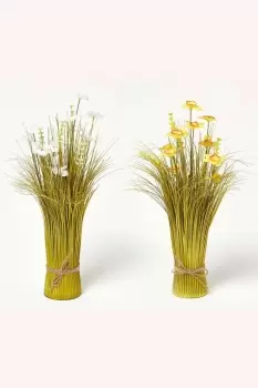 Image of Set of White and Yellow Daffodil Artificial Flower Arrangement