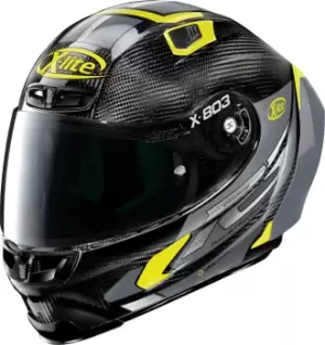 Image of X-Lite X-803 RS Ultra Carbon Skywarp Helmet, black-yellow Size M black-yellow, Size M