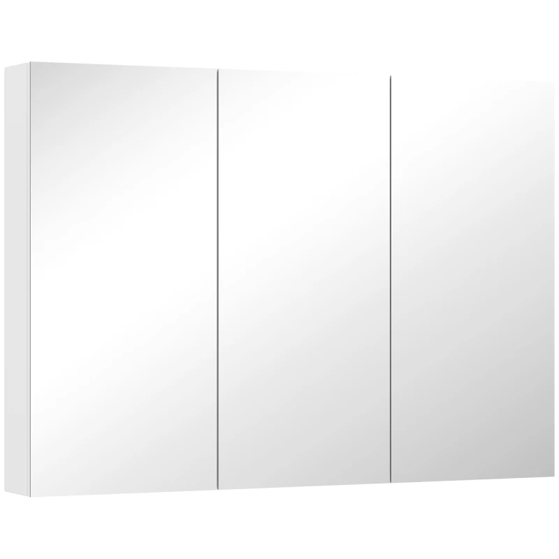 Image of HOMCOM HOMCOM Bathroom Mirror Cabinet with 4 Adjustable Shelves, White White One Size Unisex 5063603451469