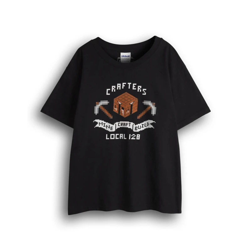 Image of Minecraft Short Sleeved T-Shirt Black male