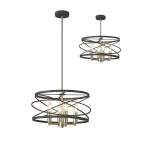 Image of Freetown Ceiling Pendant, 4 Light E14, Graphite, Satin Nickel