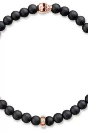 Image of Thomas Sabo Sterling Silver Rebel At Heart Skull Rose Bracelet A1508-444-11-L17