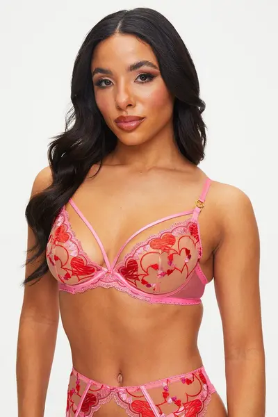 Image of Heart Bouquet Non Padded Plunge Bra