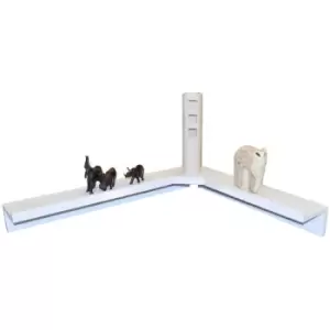 Image of Corma - Floating Corner Storage / Display Shelf - White - White