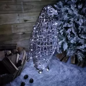 Image of 90cm White LED Indoor Outdoor Acrylic Christmas Penguin Decoration