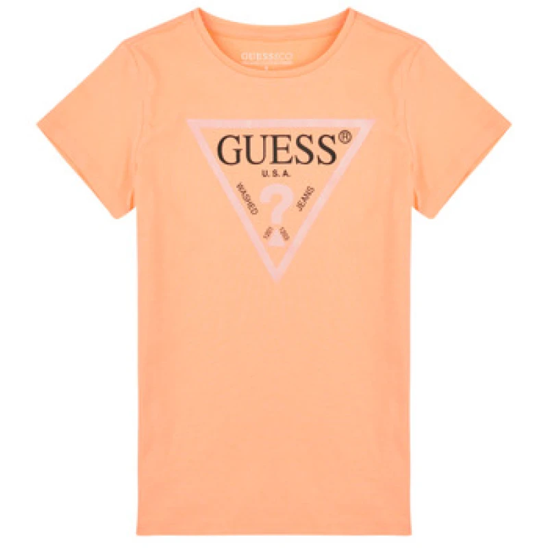 Image of Guess T SHIRT girls's Children's T shirt in Pink
