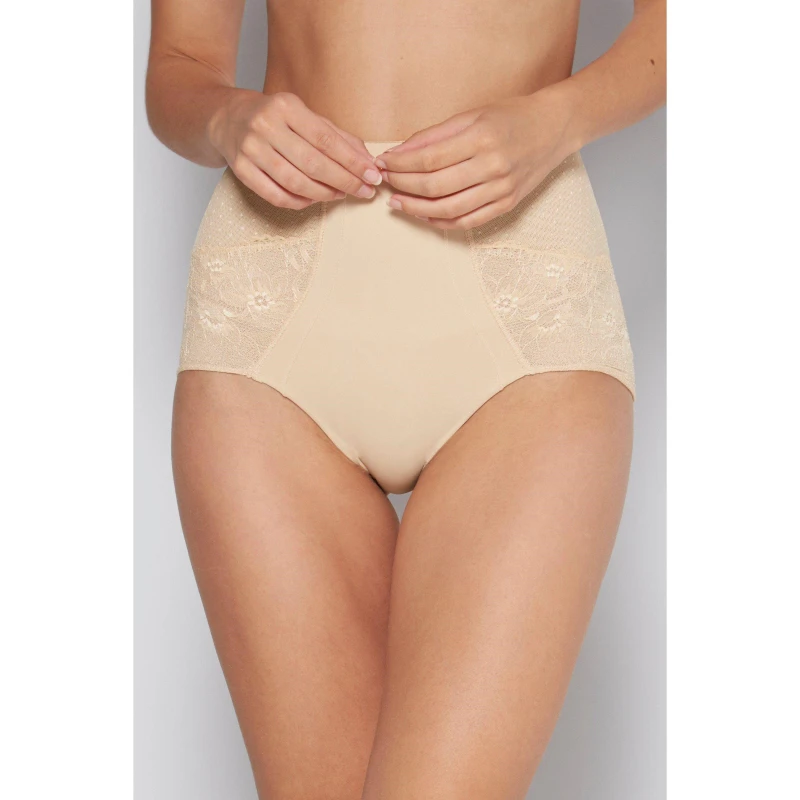 Image of Bodyfit Lace Detail High Waist Briefs - Nude Nude L