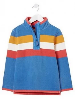 Image of Fat Face Boys Stripe Airlie Sweat Top - Cobalt