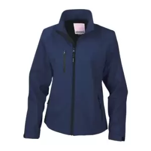 Image of Result Ladies/Womens La FemmeA 2 Layer Base Softshell Breathable Wind Resistant Jacket (XL) (Navy Blue)