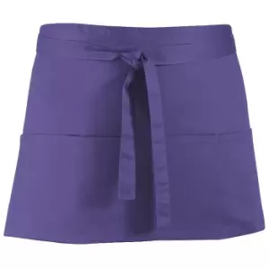 Image of Premier Ladies/Womens Colours 3 Pocket Apron / Workwear (Pack of 2) (One Size) (Purple)