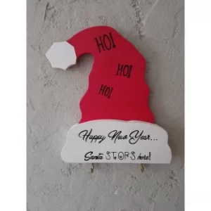 Image of Santa Red White Decorative Wooden Wall Accessory