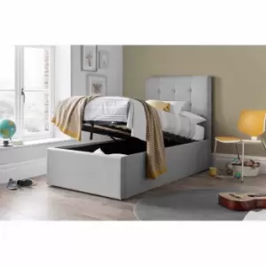 Image of Candy Grey Fabric Ottoman Bed Single