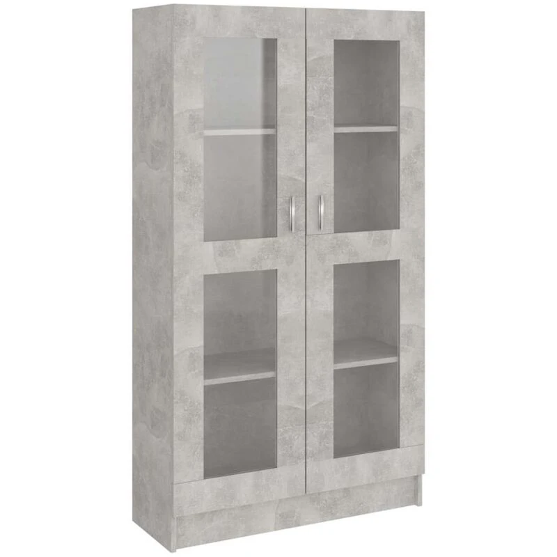 Image of VIDAXL Vitrine Cabinet Concrete Grey 82.5x30.5x150cm Engineered Wood Vidaxl 8720286134450