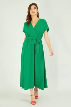 Image of Green Kimono Sleeve Midi Dress