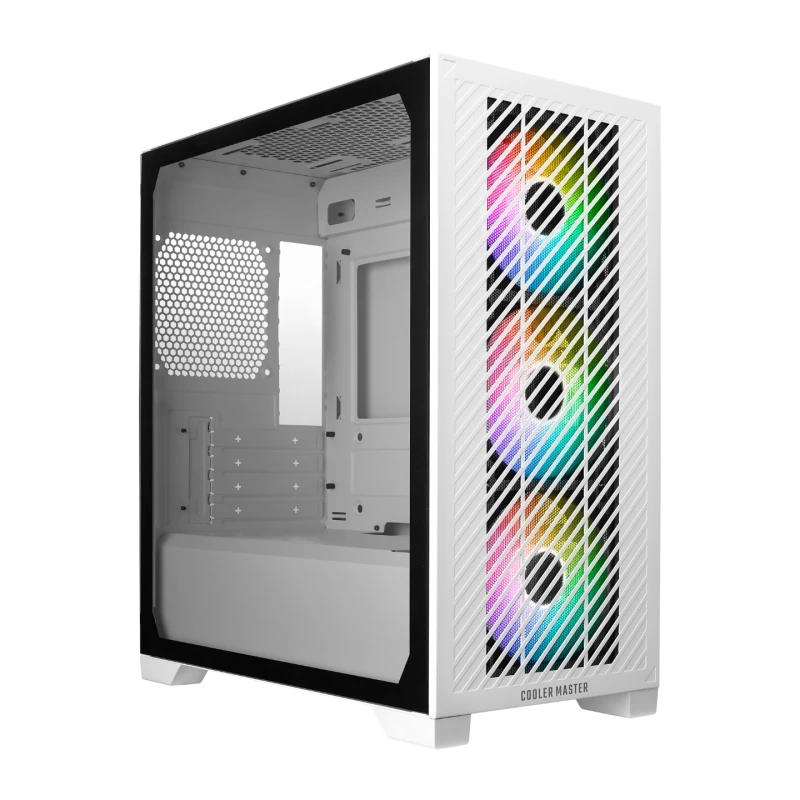 Image of Cooler Master Elite 301 Midi Tower ARGB Tempered Glass Gaming Case - White - E301-WGNN-S00