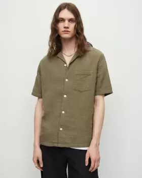 Image of AllSaints Vedra Short Sleeve Texture Relaxed Shirt