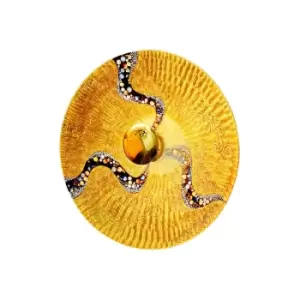 Image of Luna Designer Glass Large Wall Light Polished Gold - Kiss Gold Pattern, 1x E27