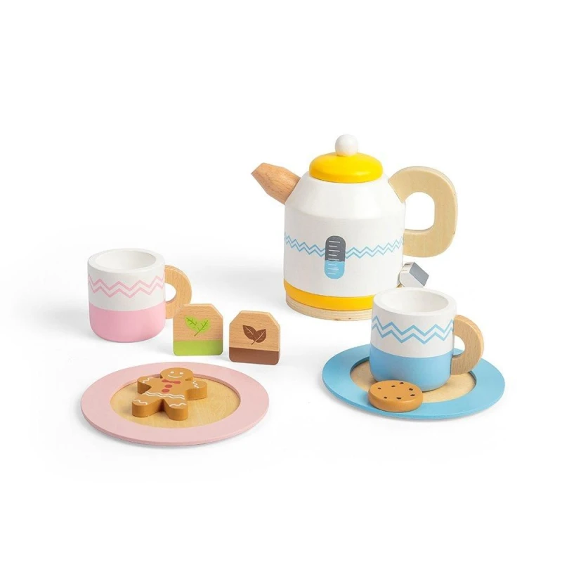 Image of Bigjigs Toys Wooden Tea Set For Two Playset Multi